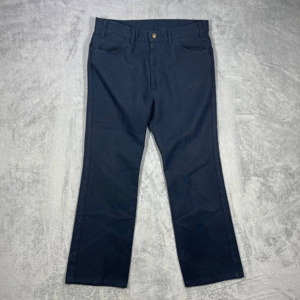 Levi's Slacks Mens 36(34)x30 Navy Blue Vintage Dacron Polyester Pants USA READ
